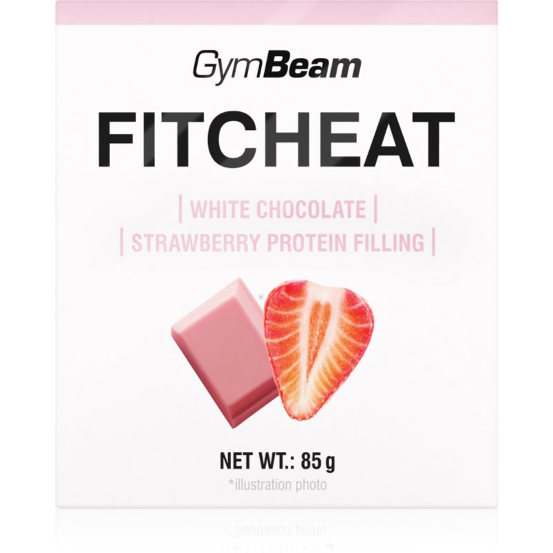GymBeam Fitcheat Protein Chocolate czekolada proteinowa smak White Chocolate Strawberry 80 g