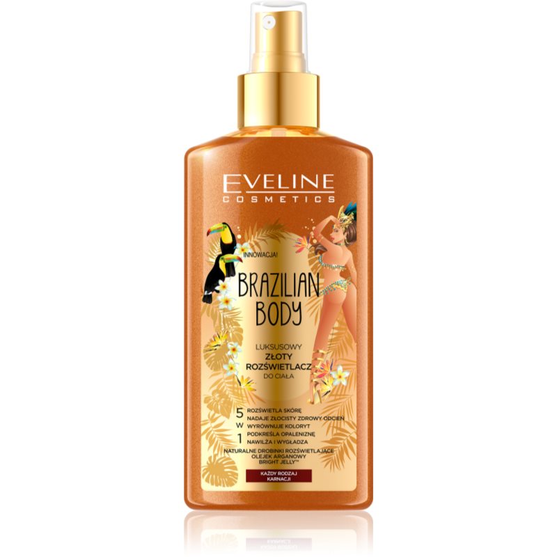 Eveline Brazilian Body Luksusowy Złoty Rozświetlacz do ciała 5w1 - każda karnacja 150ml SO_111009