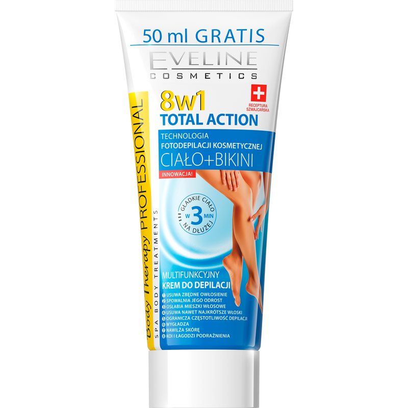 Eveline Botanic Therapy Total Action 8w1, krem multifunkcyjny do depilacji, 200 ml