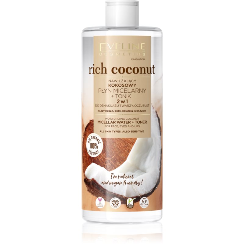 Eveline Rich Coconut Kokosowy Płyn micelarny + ton