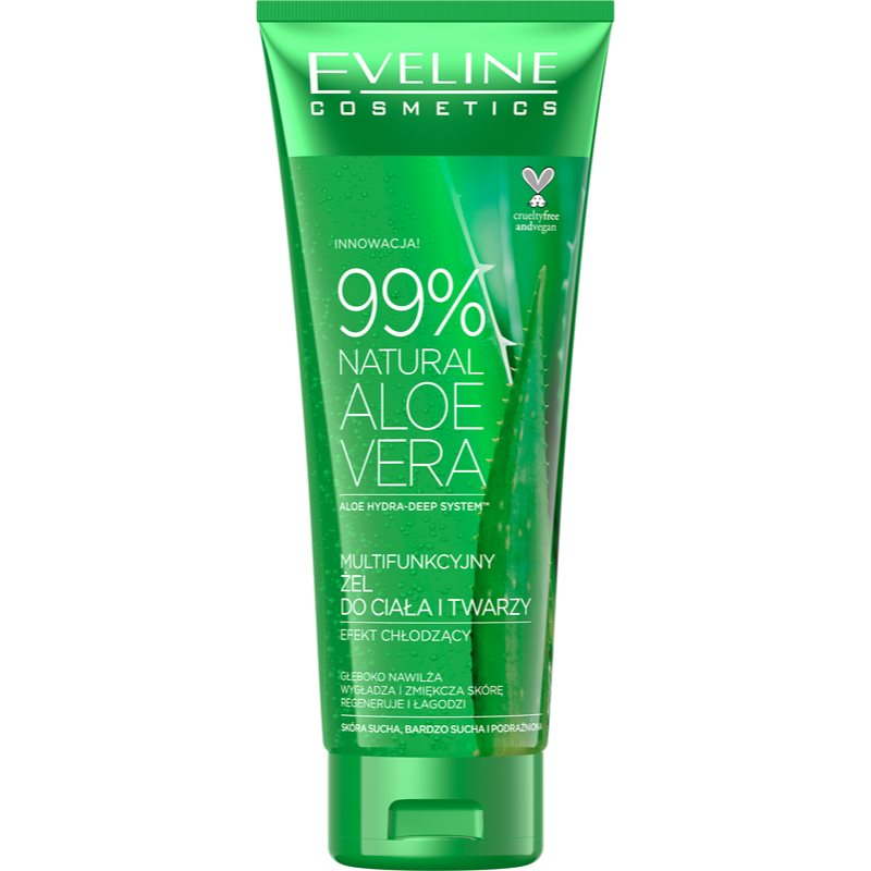 Eveline 99% Natural Aloe Cera Multifunkcyjny Żel Aloesowy Do Ciała I Twarzy Efekt Chłodzący 250ml