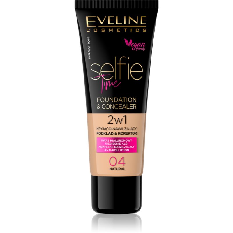 Eveline Selfie Time Kryjąco-nawilżający podkład i korektor 04 Natural 30ml 46585-uniw