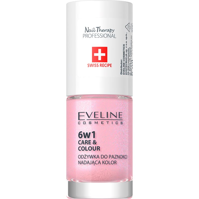 Eveline Cosmetics Nail Therapy Professional 6w1 Care & Colour skoncentrowana odżywka do paznokci nadająca kolor Shimmer Pink 5ml