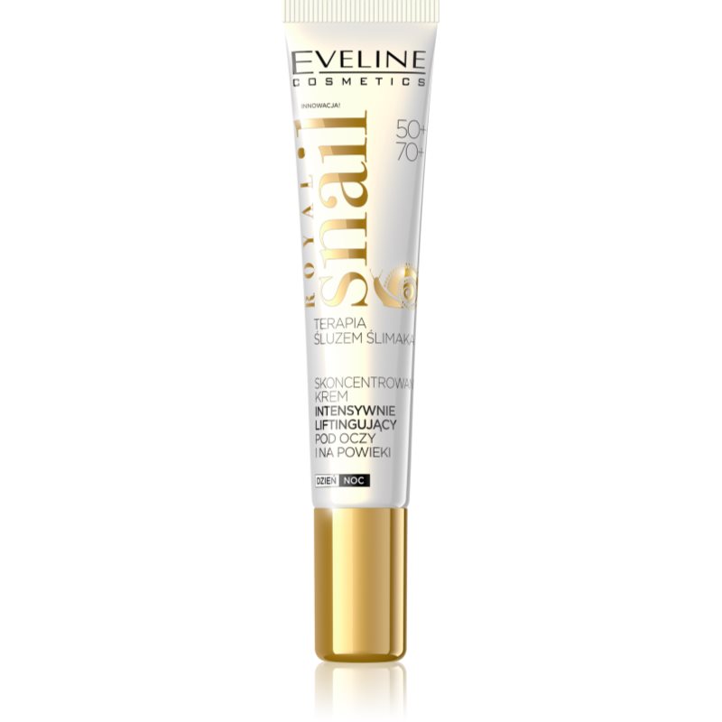 Eveline Royal Snail 50/70+ Skoncentrowany intensywnie liftingujący krem pod oczy i na powieki na dzień i noc 20 ml