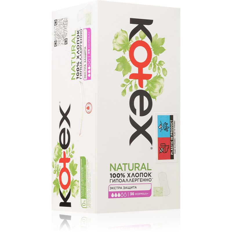 Kotex, Natural Normal+, Wkładki higieniczne, 36 szt.