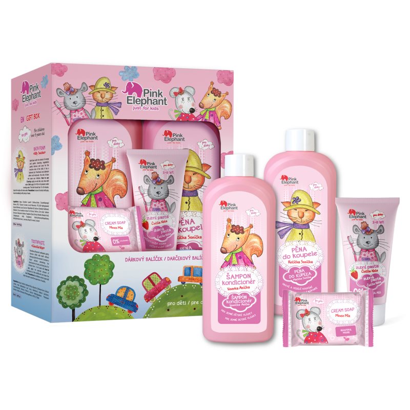 Pink Elephant Girls zestaw upominkowy dla dzieci Mouse Mia