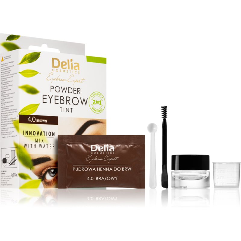 Delia Henna do brwi pudrowa 4.0 brązowa saszetka 4