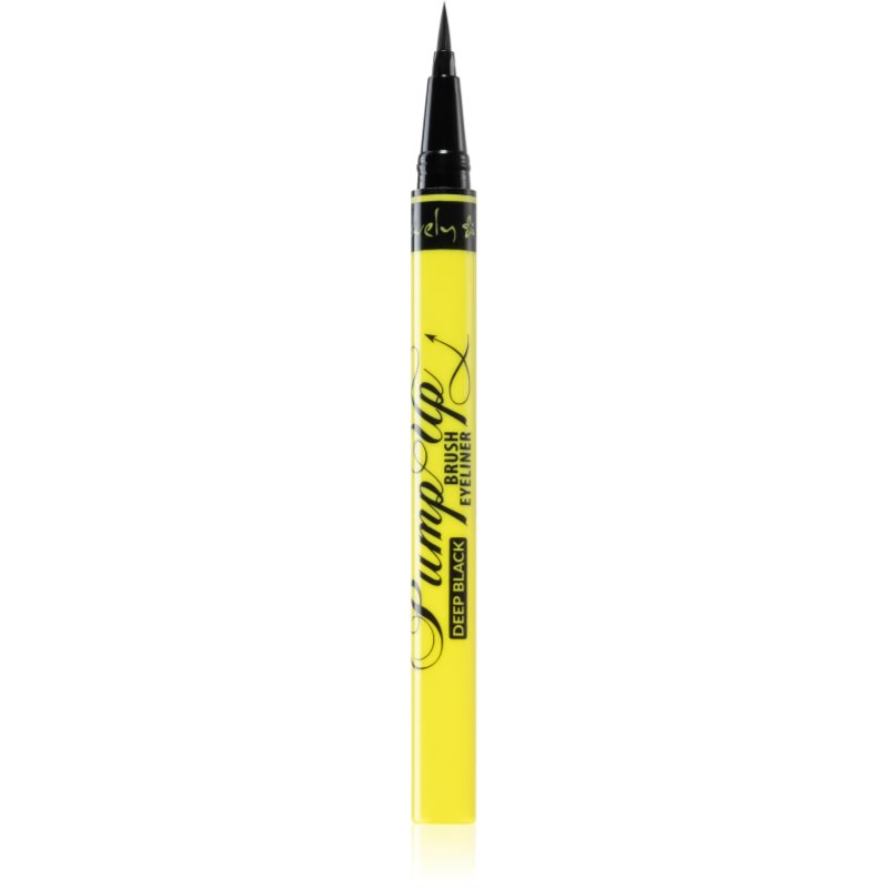 WIBO Lovley Pump Up Brush Eyeliner Eyeliner Do Powiek Z Precyzyjnym Pędzelkiem Deep Black