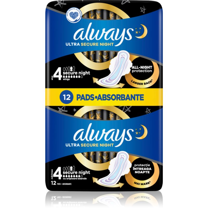 Always ULTRA NIGHT EXTRA PROTECTION PODPASKI 12 SZT zakupy dla domu i biura 612469