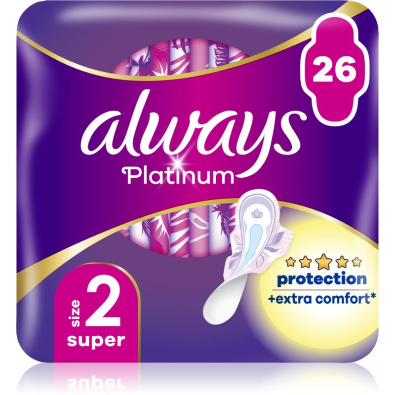 Always Platinum Super rozmiar 2) podpaski ze skrzydełkami 26 szt