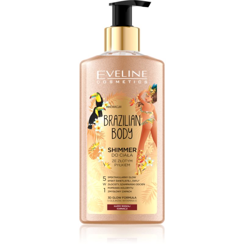 Eveline Brazilian Body Shimmer do ciała ze złotym pyłkiem 5w1 do każdej karnacji 150ml