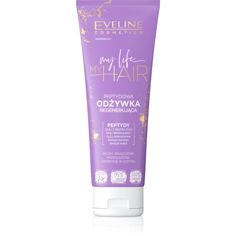 Eveline Cosmetics Cosmetics - My Life My Hair - Peptydowa odżywka regenerująca do włosów zniszczonych, przesuszonych i szorstkich - 250 ml