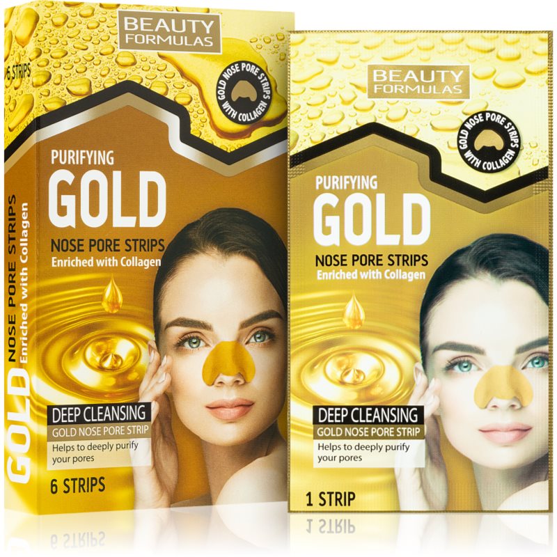 Beauty Formulas PASKI NA NOS OCZYSZCZAJACE ZŁOTE 6SZT