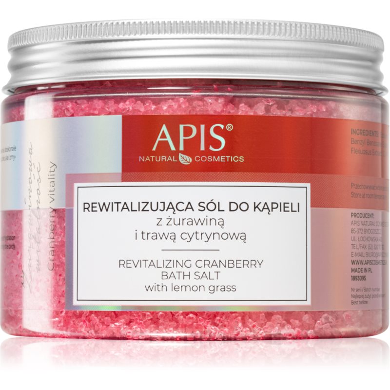 Apis REWITALIZUJĄCA SÓL DO KĄPIELI Z ŻURAWINĄ I TRAWĄ CYTRYNOWĄ