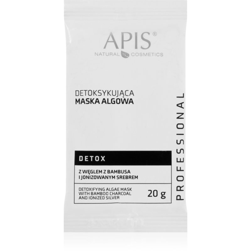 Apis Detoksykująca maska algowa z węglem z bambusa i jonizowanym srebrem Professional Detox SASZETKA 20g