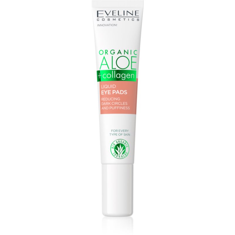 Eveline Cosmetics Organic Aloe + Collagen Płynne płatki pod oczy zmniejszające cienie i obrzęki 3 w 1 20.0 ml