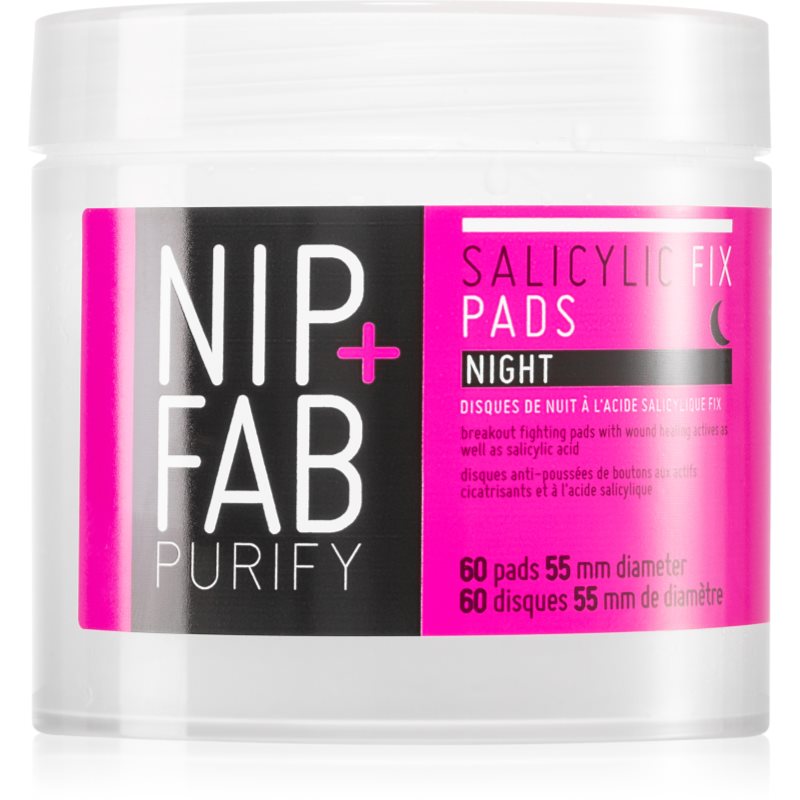 NIP+FAB Purify Salicylic Fix Night Pads Chusteczki oczyszczające 60 szt