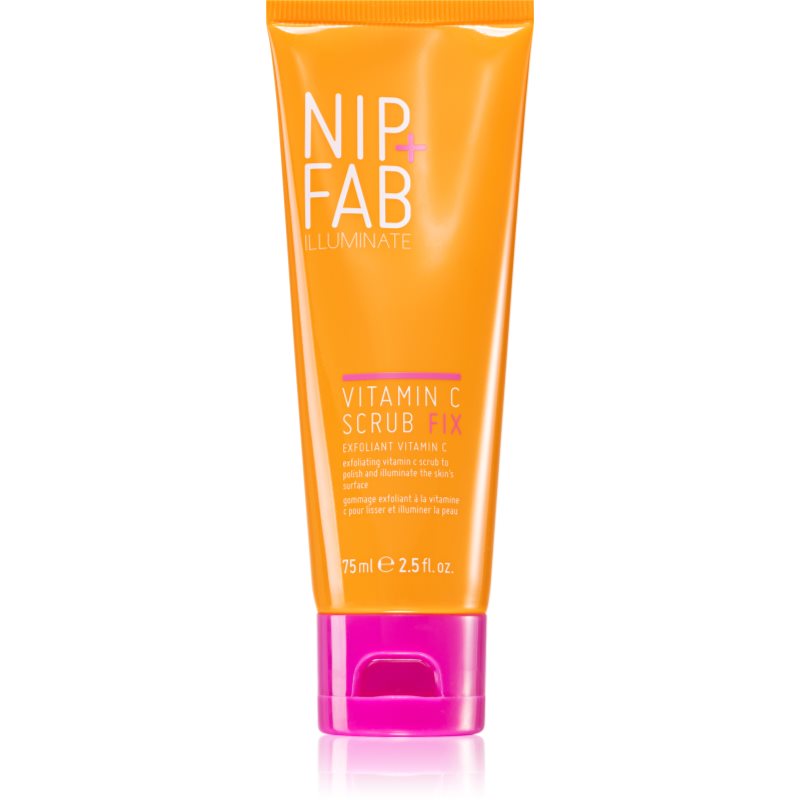 Nip + Fab Nip+Fab Vitamin C Fix | Peeling do Twarzy z z Witaminą C | Olej Kokosowy | Nasiona Kawy | Oczyczający Peeling do Twarzy | Rozjaśniona Skóra | Wygładzone Drobne Zmarszczki | 75 ml