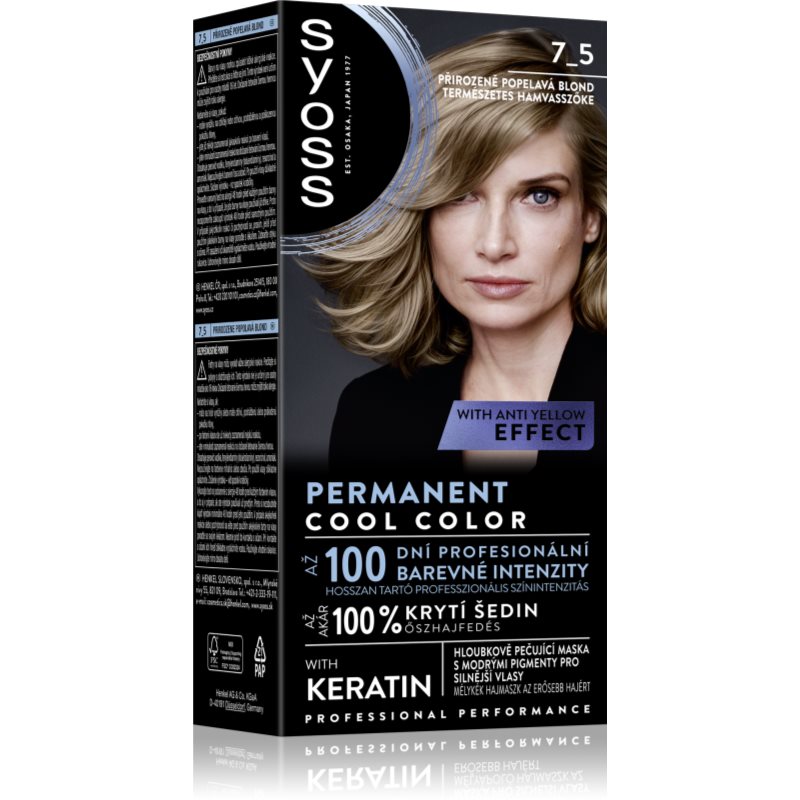 Syoss Permanent farba 7_5 Natural Popielaty Blond