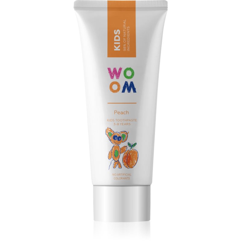 WOOM WOOM KIDS Peach 3-8 lat 50ml - pasta o smaku brzoskwiniowym dla dzieci