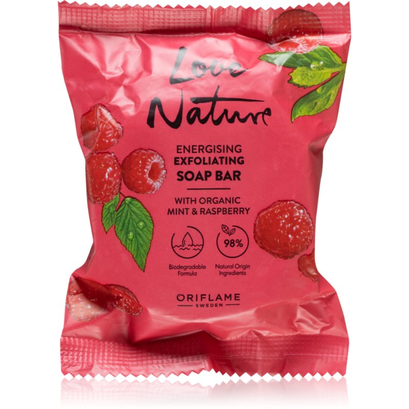 Oriflame Love Nature Organic Mint & Raspberry mydło oczyszczające w kostce 75 g
