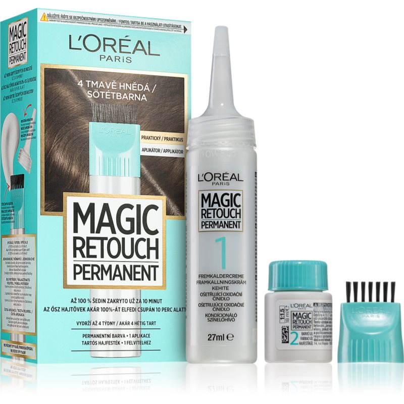 L'Oréal Paris Magic Retouch Permanent farba do włosów 18 ml dla kobiet 4 Dark Brown
