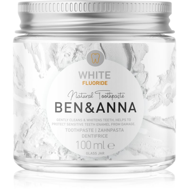 BEN&ANNA (kosmetyki) PASTA DO ZĘBÓW WYBIELAJĄCA Z FLOUREM W SŁOIKU 100 ml - BEN&ANNA BP-4260491220943