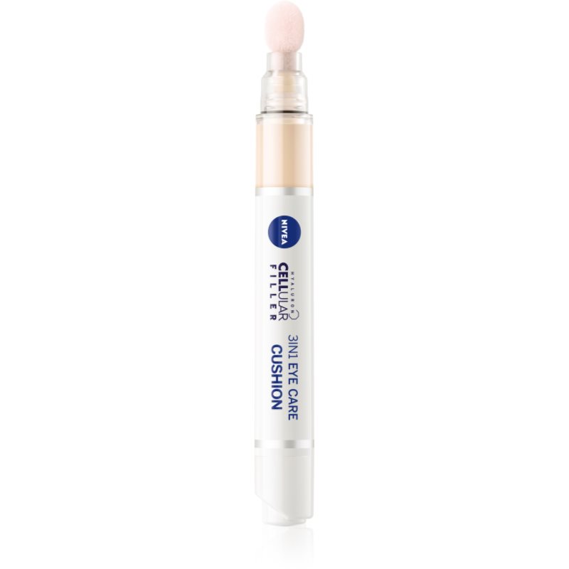 NIVEA Hyaluron Cellular Filler 3 w 1 korektor do oczu, jasny (4 ml), korektor antystarzeniowy z kwasem hialuronowym, sztyft kryjący do pierścieni pod oczami, zaczerwienień i pryszczy