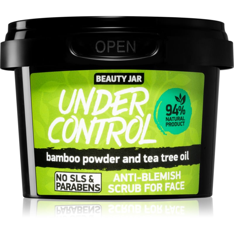 BEAUTY JAR BEAUTY JAR Scrub do twarzy przeciw wypryskom - z olejem z drzewa herbacianego i proszkiem bambusowym - UNDER CONTROL, 120g