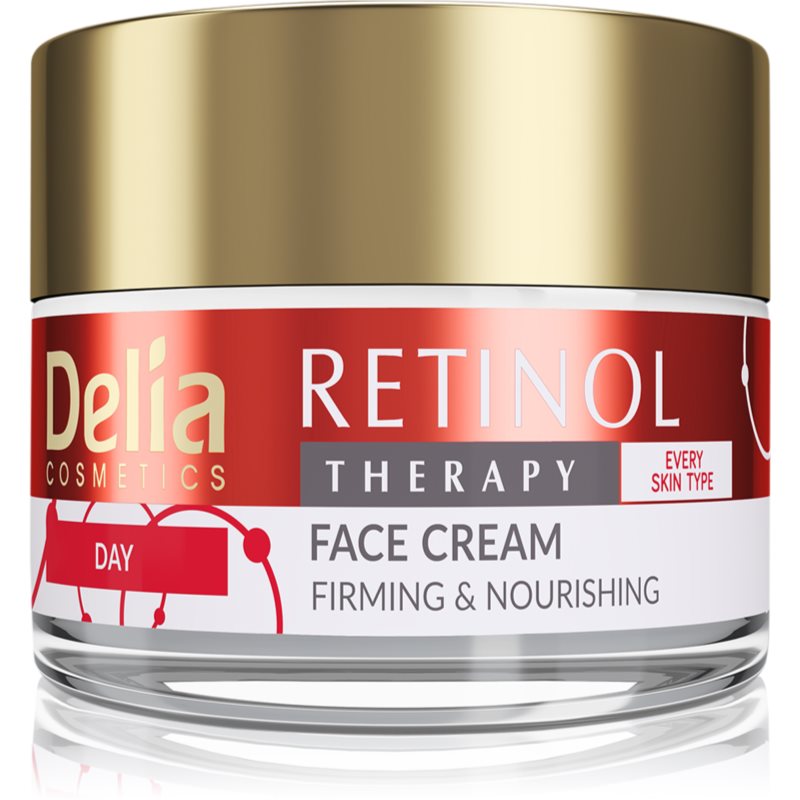 Delia Cosmetics Retinol Therapy Krem do twarzy dla każdego rodzaju skóry ujędrniająco-odżywczy z kwasem hialuronowym i retinolem 50ml