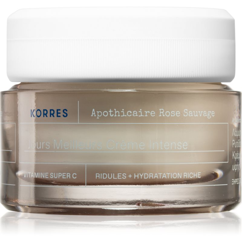Korres Apothecary Wild Rose rozjaśniający krem na dzień z olejkiem z dzikiej róży dla skóry suchej 40ml