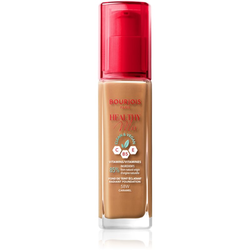 BOURJOIS Paris Healthy Mix Clean & Vegan Radiant Foundation podkład 30 ml dla kobiet 58W Caramel