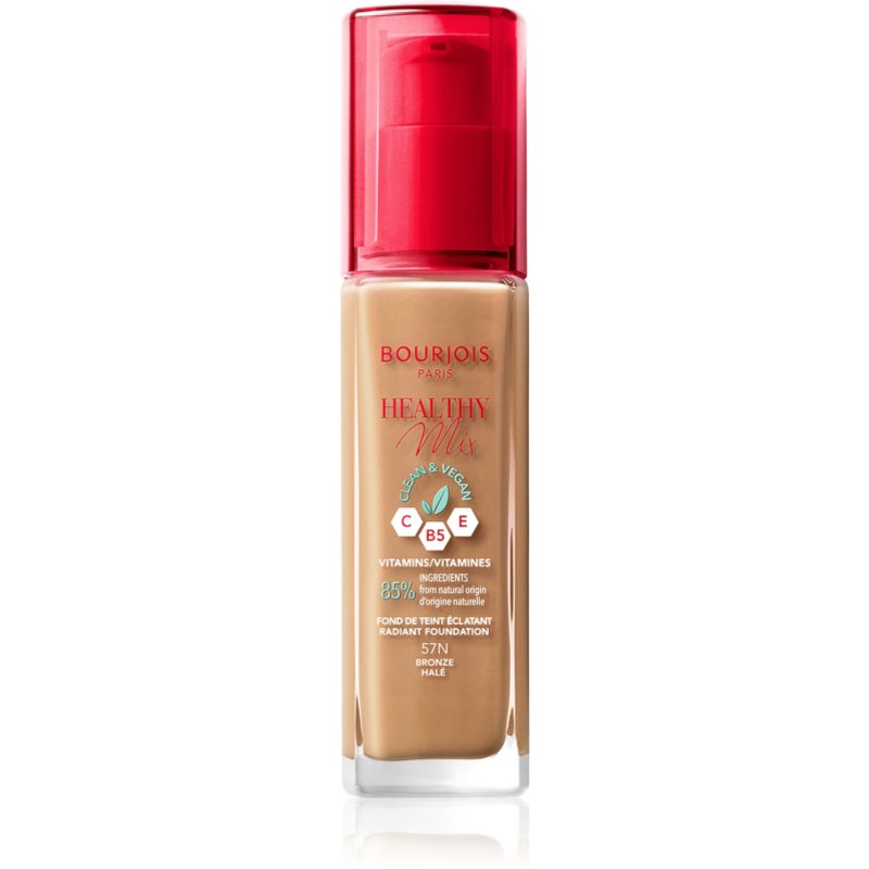 BOURJOIS Paris Healthy Mix Clean & Vegan Radiant Foundation podkład 30 ml dla kobiet 57N Bronze