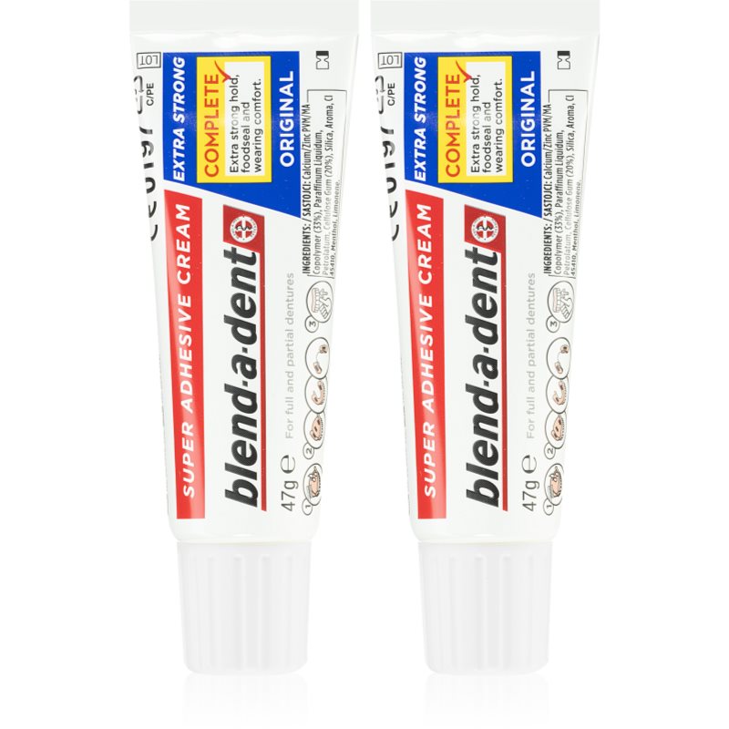 Blend-a-dent Extra Strong Original krem mocujący do protez zębowych 2x47 g