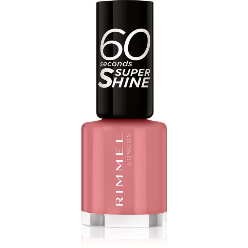 Rimmel London 60 Seconds Super Shine lakier do paznokci 8 ml dla kobiet 235 Preppy In Pink