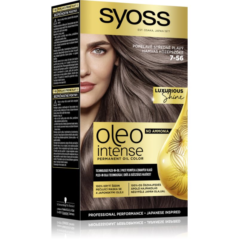 Syoss Oleo Intense Permanent Oil Color Farba do włosów 50 ml Odcień 7-56 Ashy Medium Blonde
