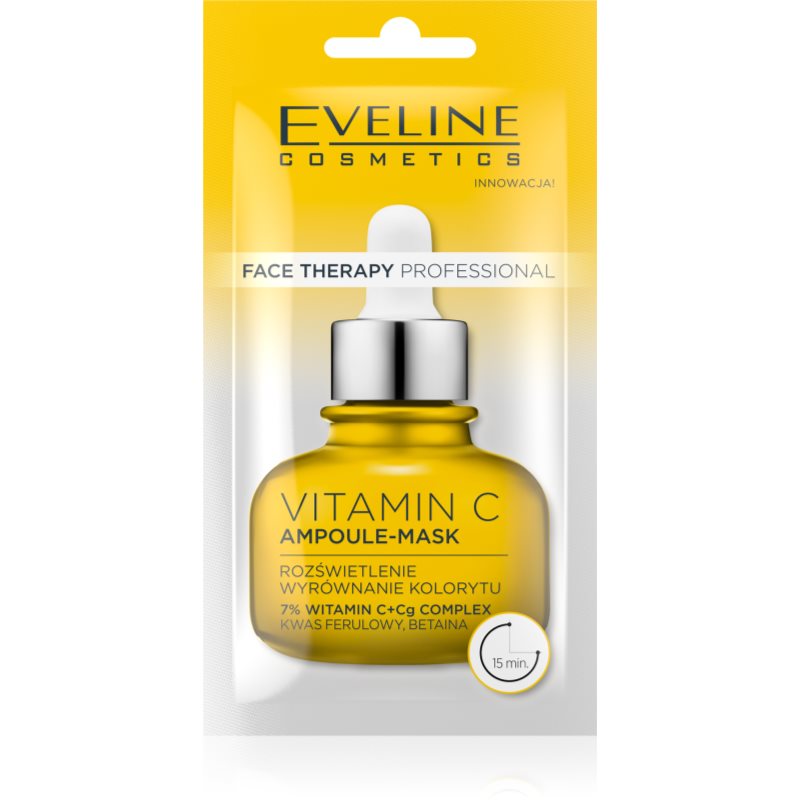 Eveline Cosmetics Face Therapy Professional Ampoule-mask Kremowo-żelowa maseczka, Vitamin C 8.0 ml