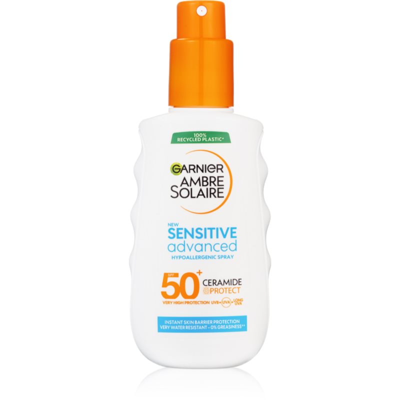 Garnier Ambre Solaire Sensitive Advanced Hypoallergenic Spray SPF50+ preparat do opalania ciała 150 ml unisex