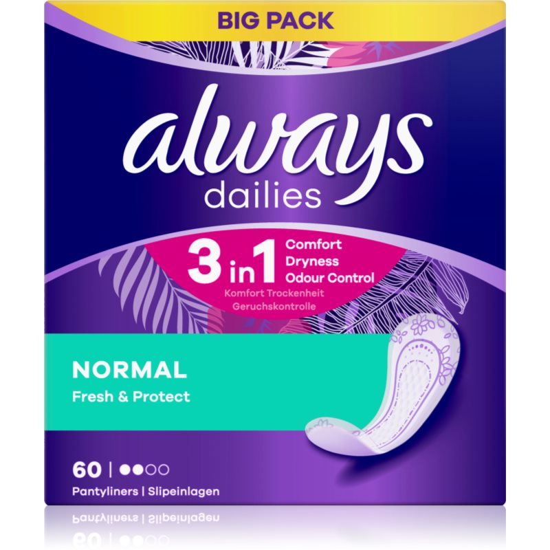 Always dailies Slip wkładkami, Normal, 60 sztuki 83726197