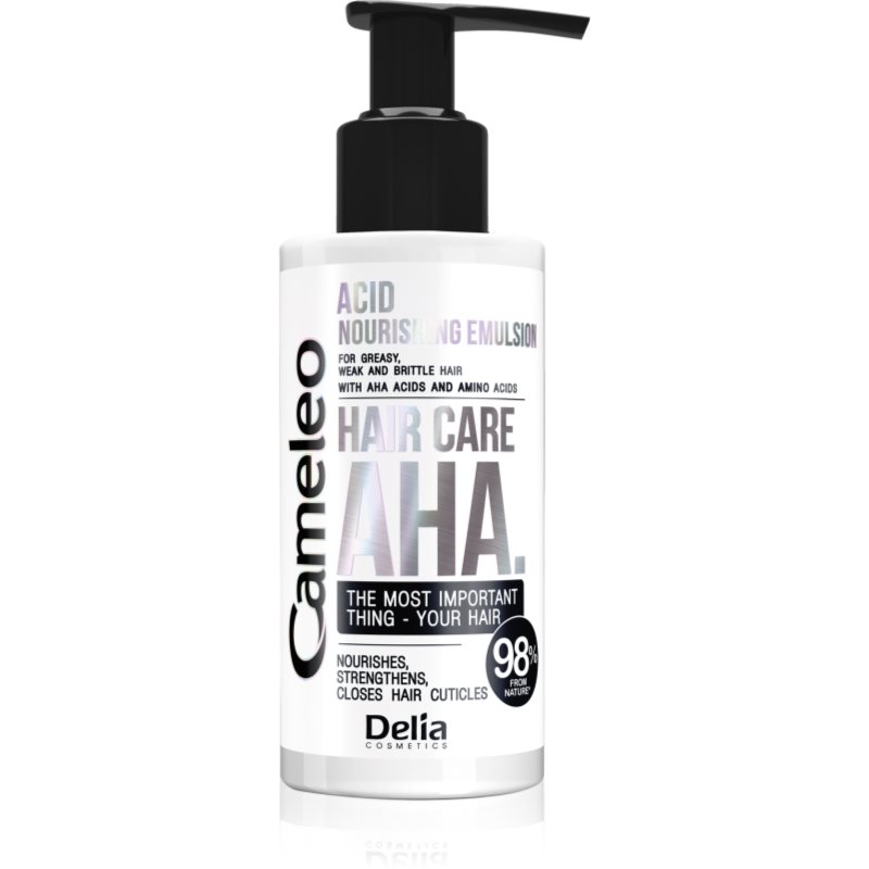 Delia Cameleo Hair Care AHA, Odżywcza Emulsja Kwasowa do Włosów Słabych i Łamliwych, 150ml