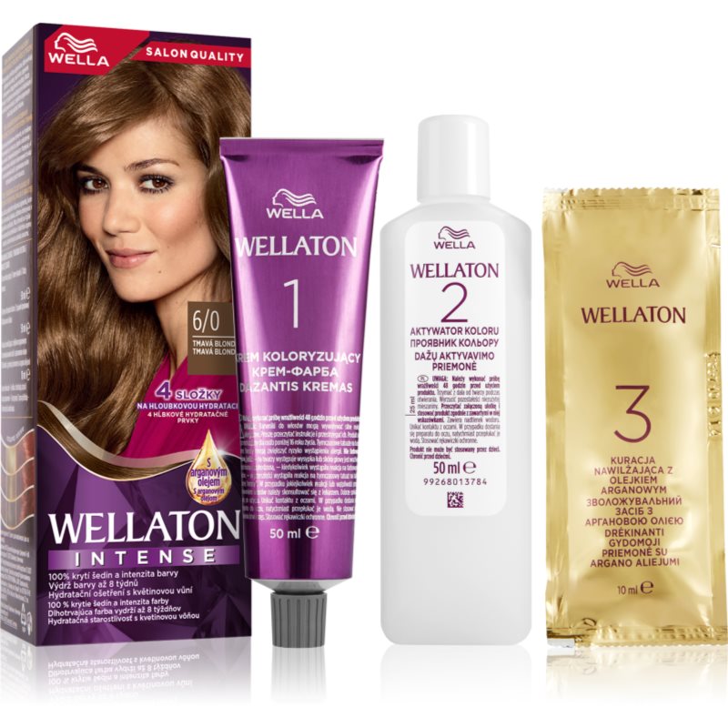 Wella Wellaton Intense trwała farba do włosów z olejkiem arganowym odcień 6/0 Dark Blonde 1 szt.