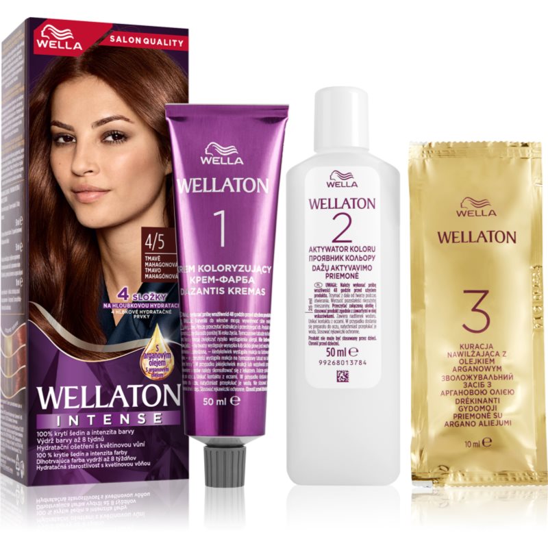 Wella Wellaton Intense trwała farba do włosów z olejkiem arganowym odcień 4/5 Addictive Mahogany 1 szt.