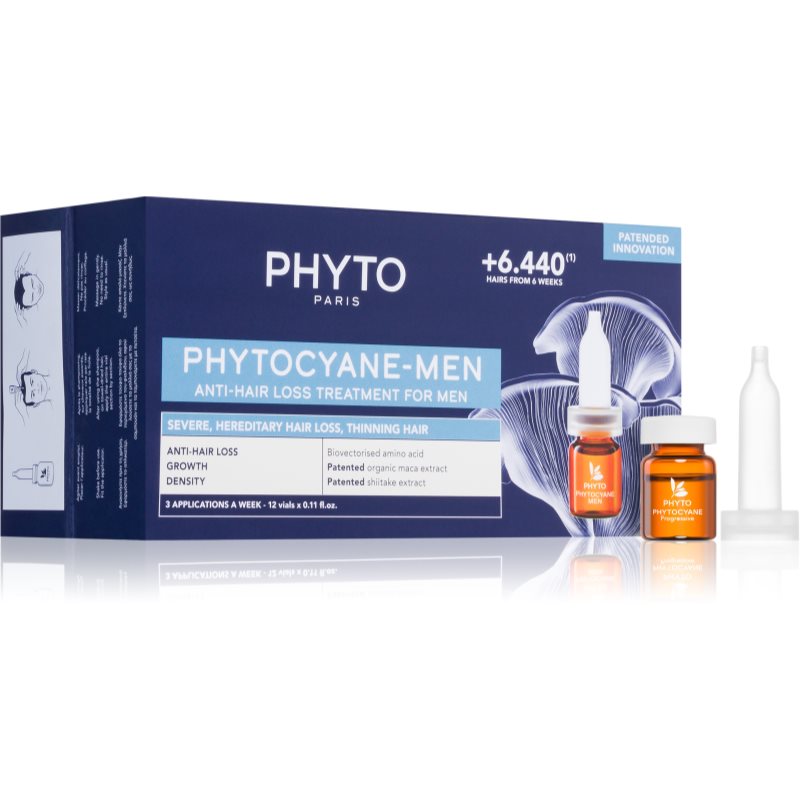 PHYTO PHYTOCYANE-MEN Kuracja przeciw postępującemu wypadaniu włosów dla mężczyzn, 12x5ml - !!! WYSYŁKA ZA 0 ZŁ PRZY ZAKUPACH POWYŻEJ 49 ZŁ !!!