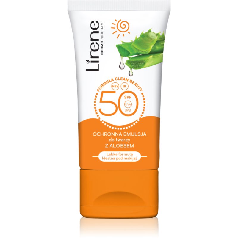 Lirene SUN Ochronna emulsja do twarzy z aloesem - SPF 50 50 ml