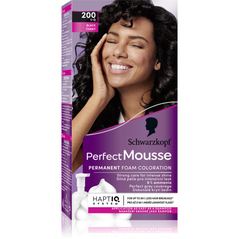 Schwarzkopf Perfect Mousse trwała farba do włosów odcień 200 Black 1 szt.