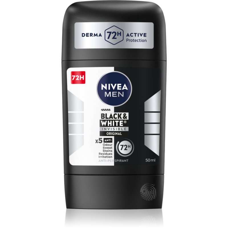 NIVEA MEN Black & White Invisible Original antyperspirant w sztyfcie dla mężczyzn 50 ml