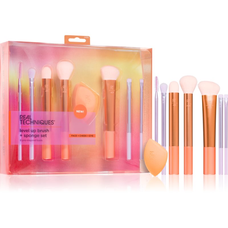 Real Techniques Zestaw pędzli i gąbek do makijażu Level Up Brush + Sponge Kit