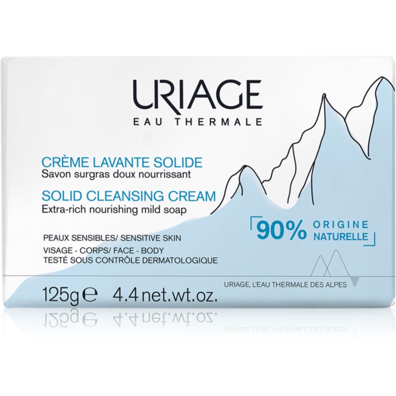 Uriage Hygiène Solid Cleansing Cream delikatny krem oczyszczający z wodą termalną z francouzských Alp 125 g