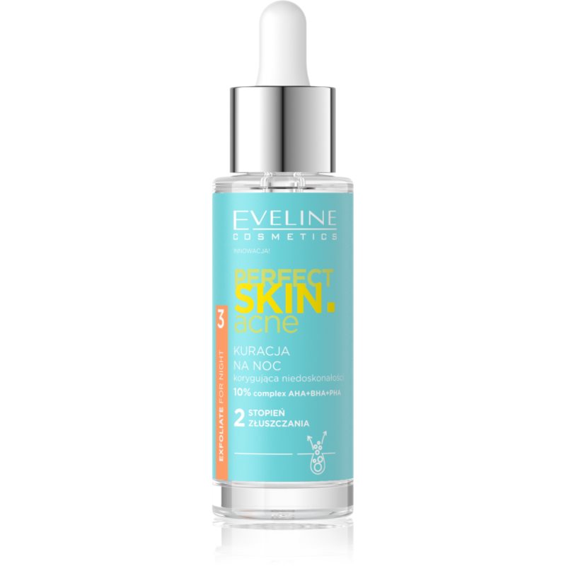 Eveline Cosmetics Perfect Skin.acne Kuracja na noc korygująca niedoskonałości – 2 stopień złuszczania 30.0 ml