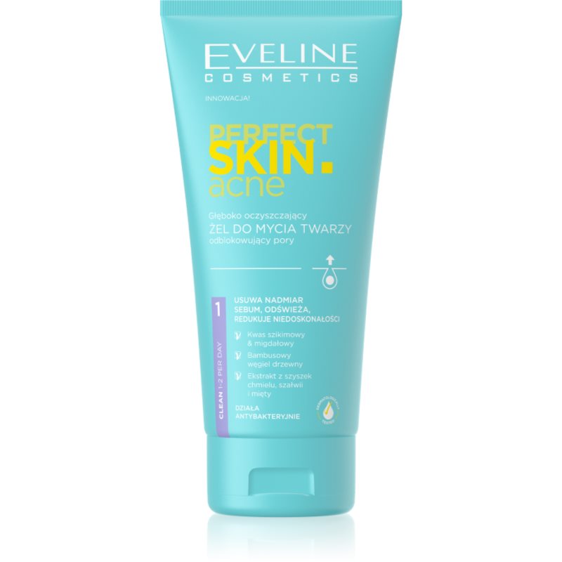 Eveline Cosmetics Perfect Skin.acne Głęboko oczyszczający żel do mycia twarzy odblokowujący pory 150ml
